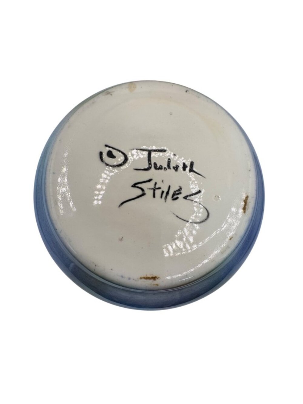 Vintage Judith Stiles Ceramic Jar Trinket Box w Lid Cat & Heart Design 4" Casket - Picture 9 of 9